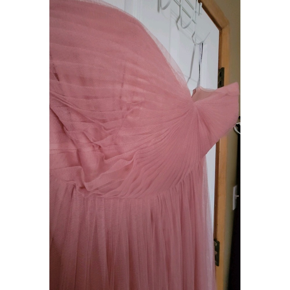 Blush Tulle Maxi Dress Size 18 Formal Prom Bridesmaid Wedding Guest Cottagecore - Picture 5 of 10